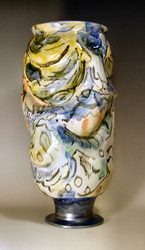 John OBrien stoneware altered ceramic pottery vase.