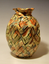 John OBrien artist stoneware altered vase ceramic pottery