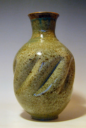 John OBrien stoneware altered ceramic vase inspired by George Ohr