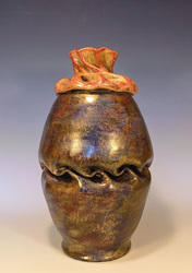 George Ohr inspired ceramic stoneware vessel vase John OBrien