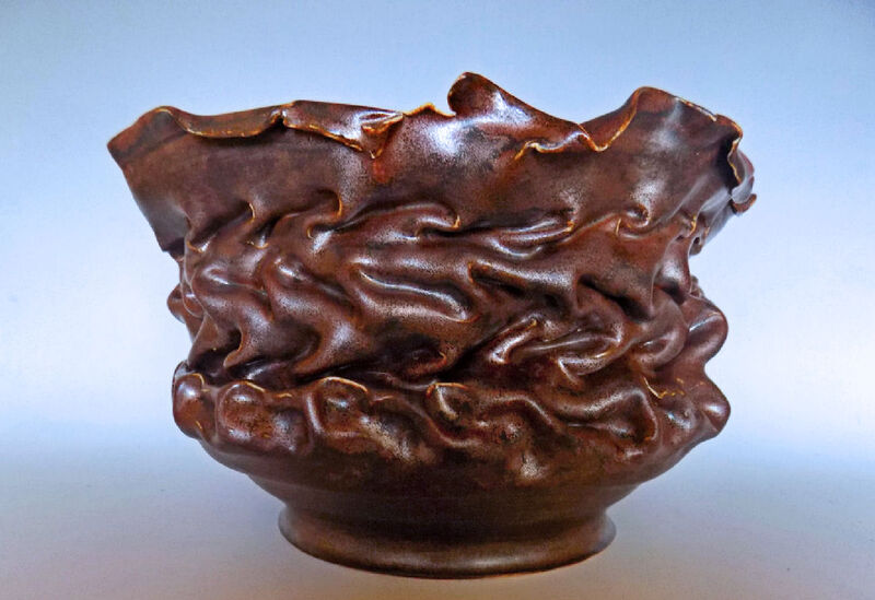 Large stoneware bowl altered by John O'Brien
